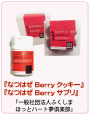 なつはぜBerryクッキー・なつはぜBerryサプリ　一般社団法人ふくしまほっとハート夢倶楽部